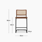 Kenton Kitchen Stool | Vintage Tan Faux Leather & Black