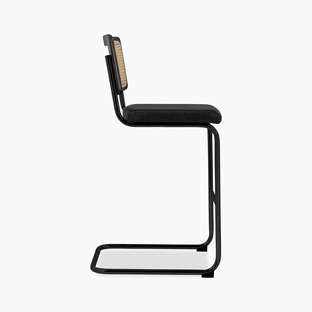 Kenton Bar Stool | Vintage Black Faux Leather & Black