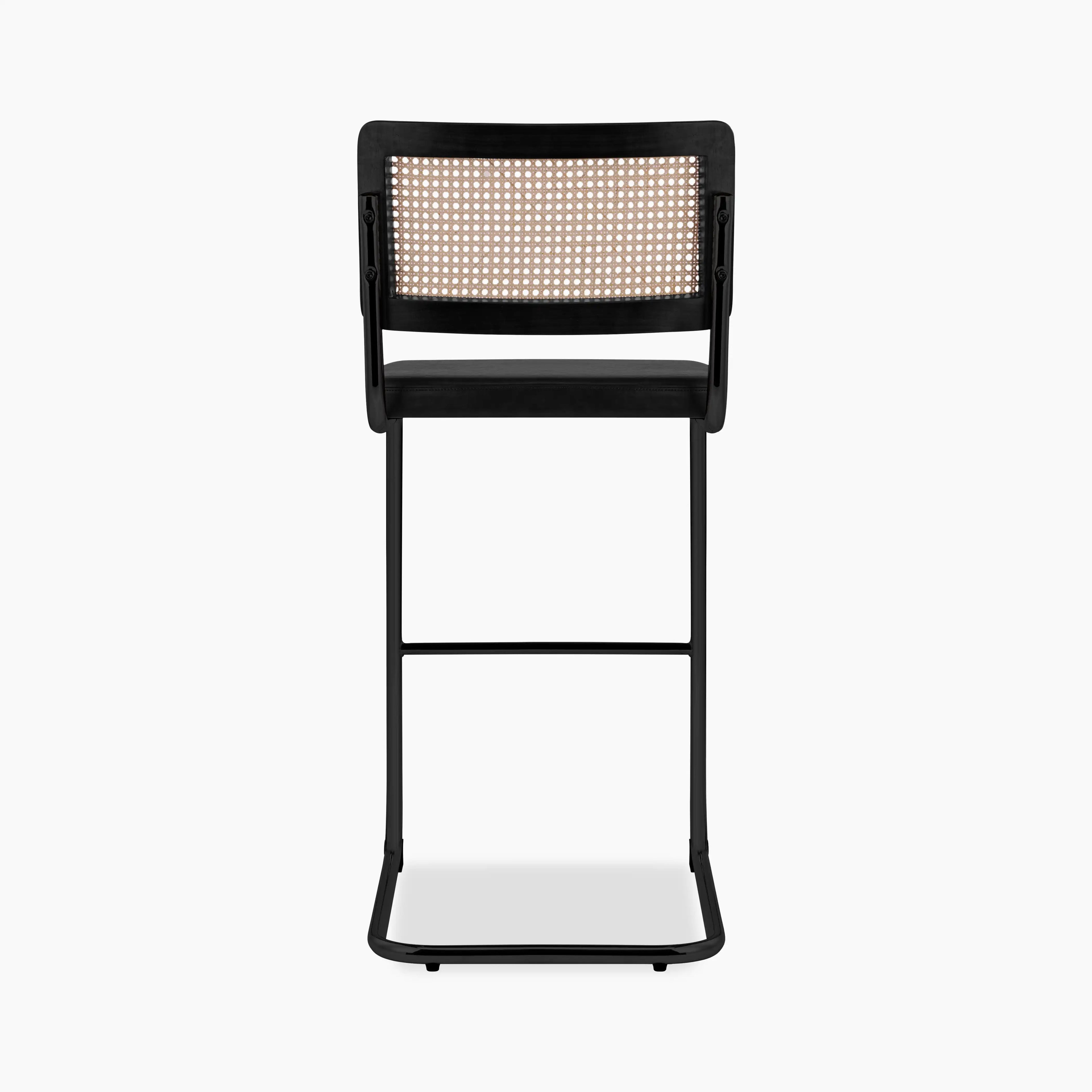 Kenton Bar Stool | Vintage Black Faux Leather & Black