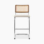 Kenton Bar Stool | Speckled Stone Sustainable Boucle & Light Walnut