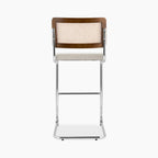 Kenton Bar Stool | Speckled Stone Sustainable Boucle & Light Walnut