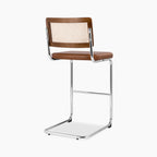 Kenton Bar Stool | Vintage Tan Faux Leather & Chrome