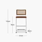 Kenton Bar Stool | Vintage Tan Faux Leather & Chrome