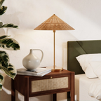 Francia Table Lamp | Rattan & Brass