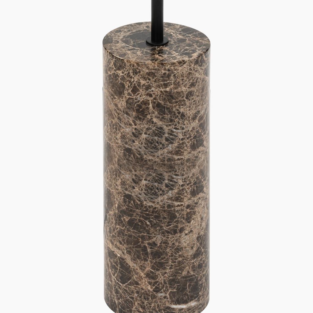 Danika Floor Lamp | Natural Linen & Brown Marble