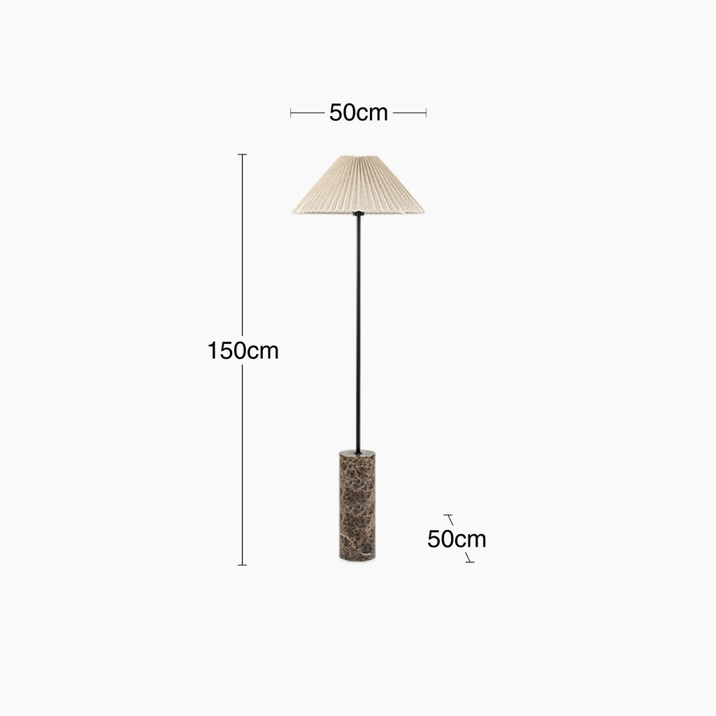 Danika Floor Lamp | Natural Linen & Brown Marble