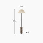 Danika Floor Lamp | Natural Linen & Brown Marble
