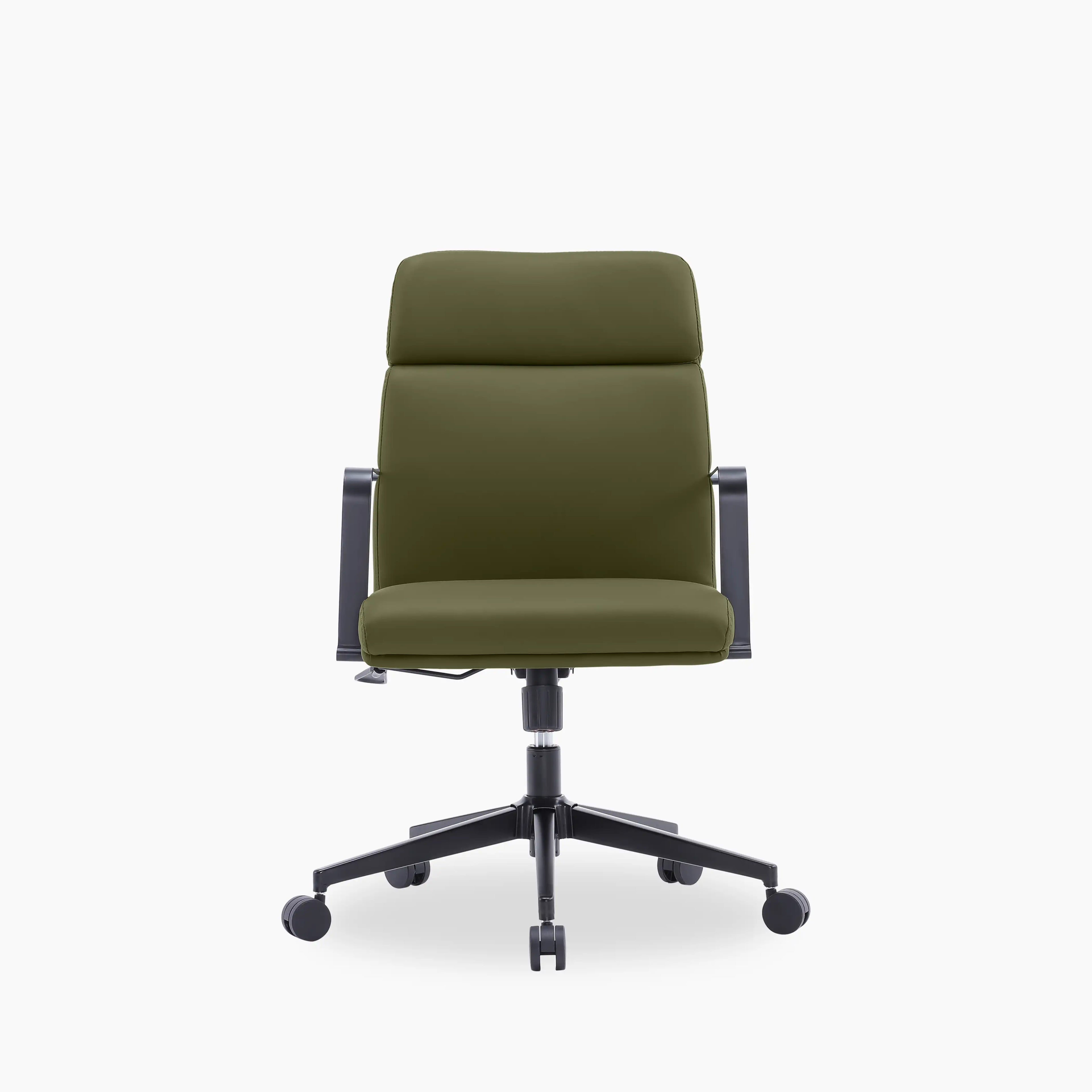 Blaire Office Chair | Olive Green Faux Leather & Black