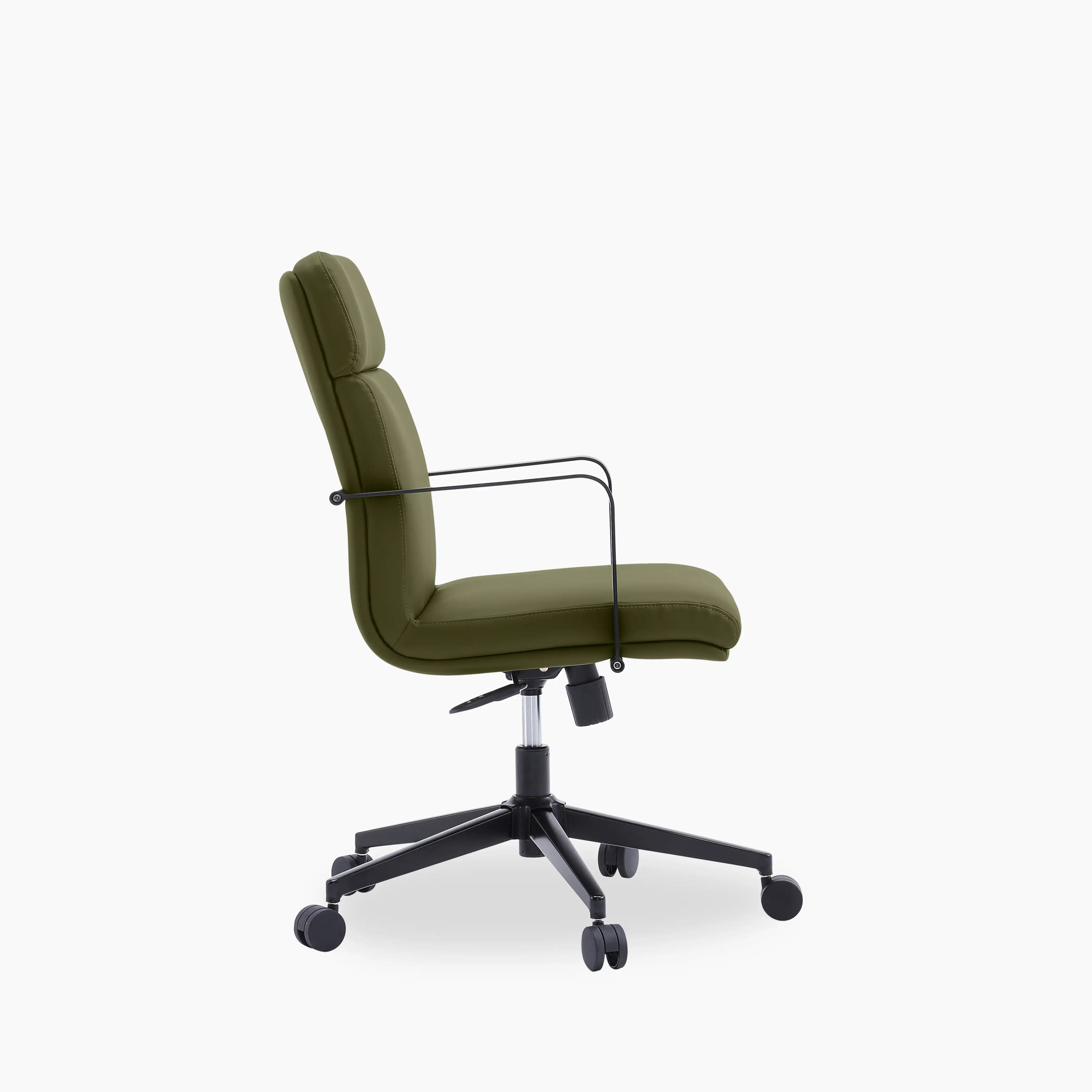 Blaire Office Chair | Olive Green Faux Leather & Black