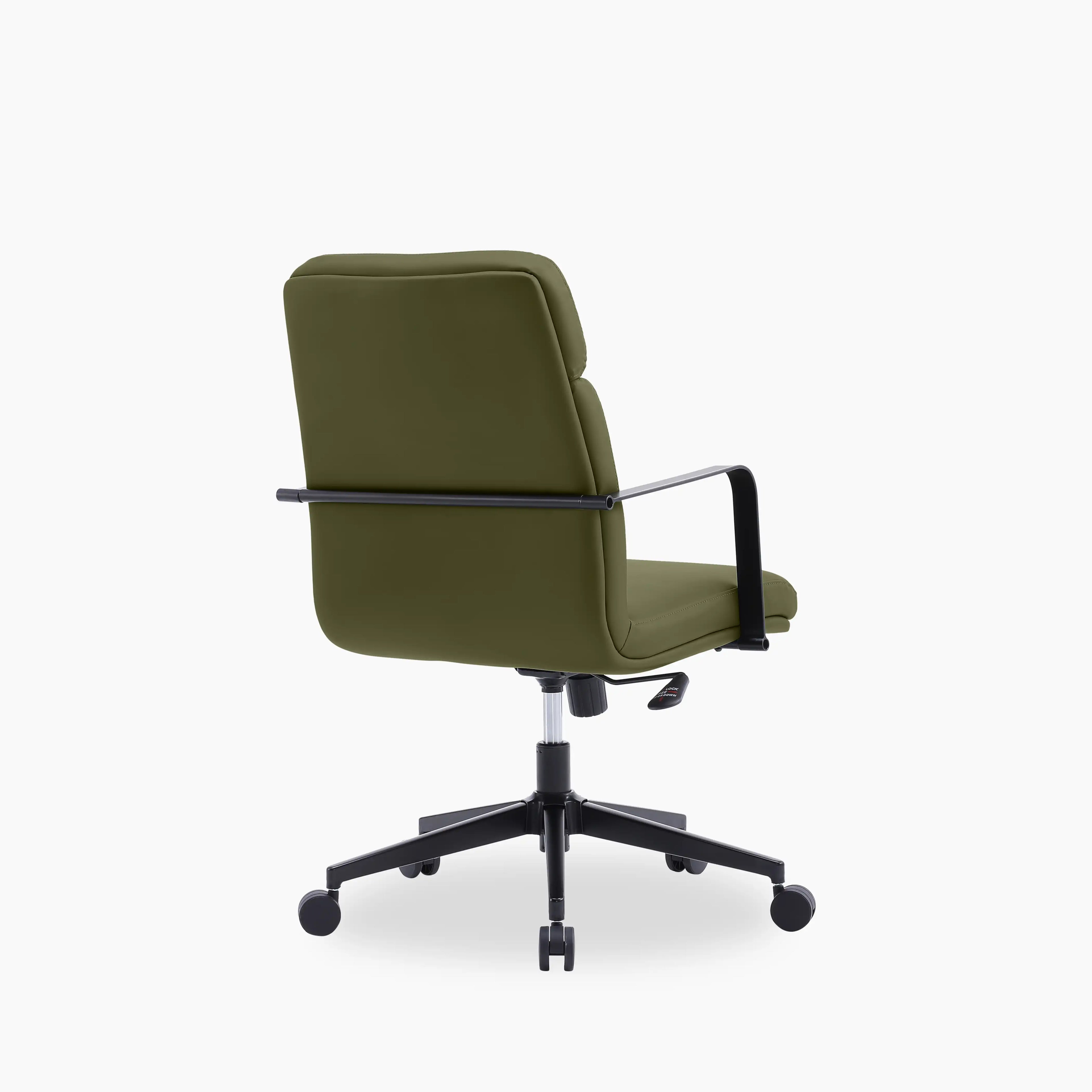 Blaire Office Chair | Olive Green Faux Leather & Black