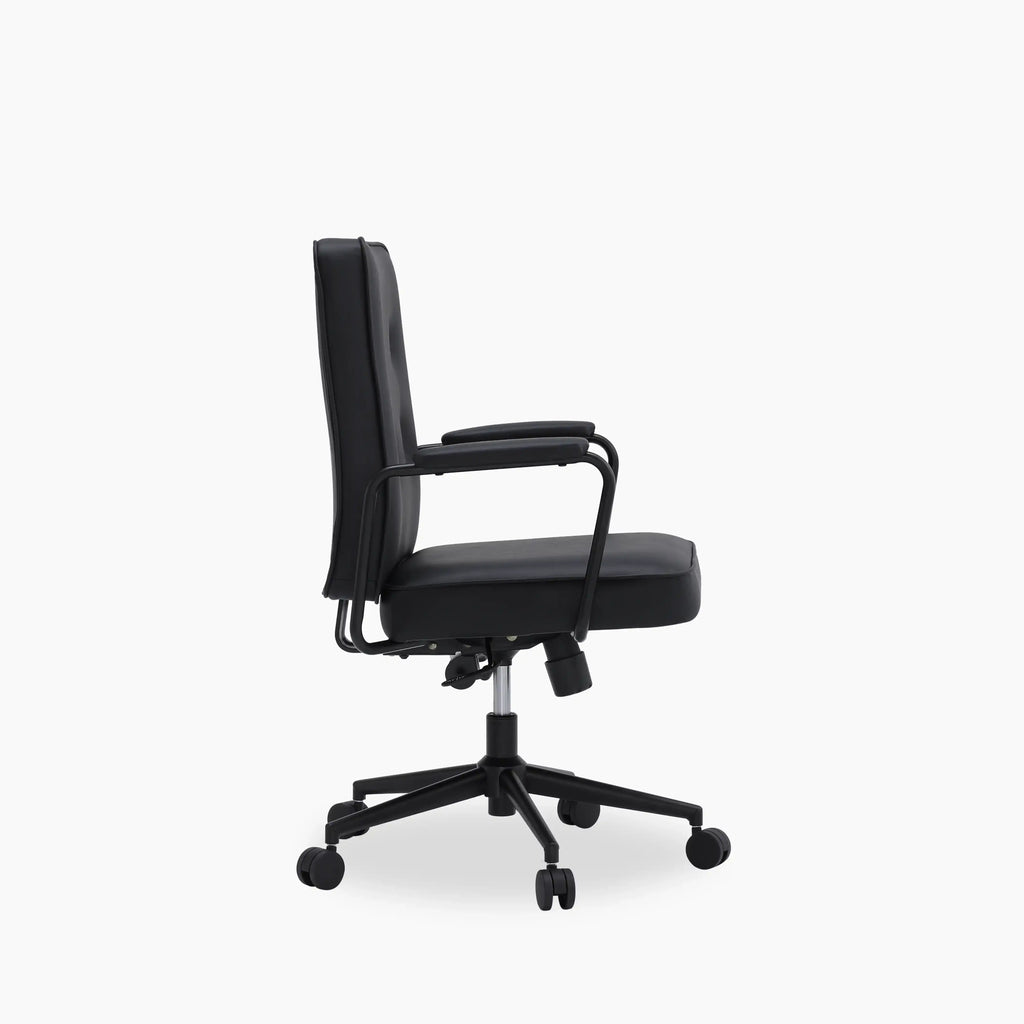 Maize Office Chair | Vintage Black Faux Leather & Black