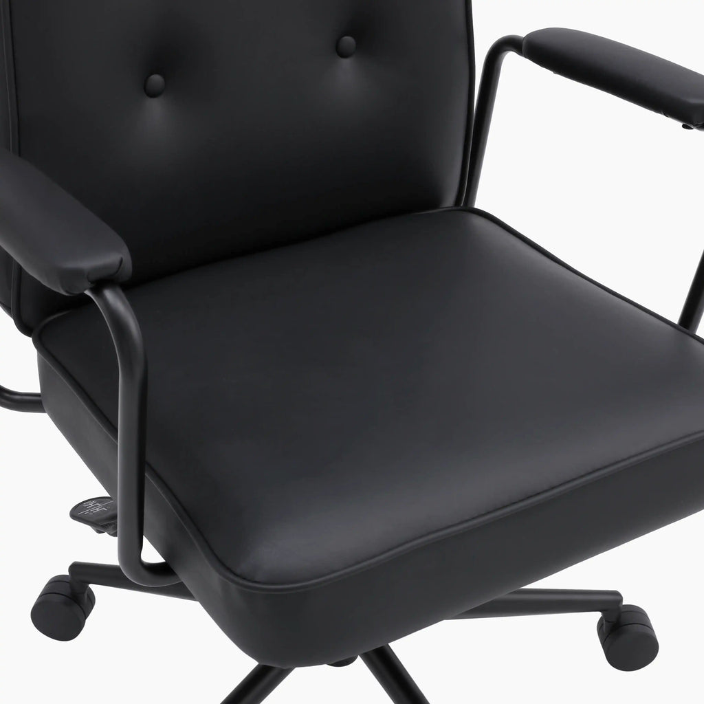 Maize Office Chair | Vintage Black Faux Leather & Black