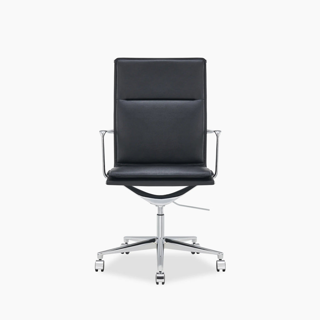 Bria High Back Office Chair | Black Faux Leather & Chrome