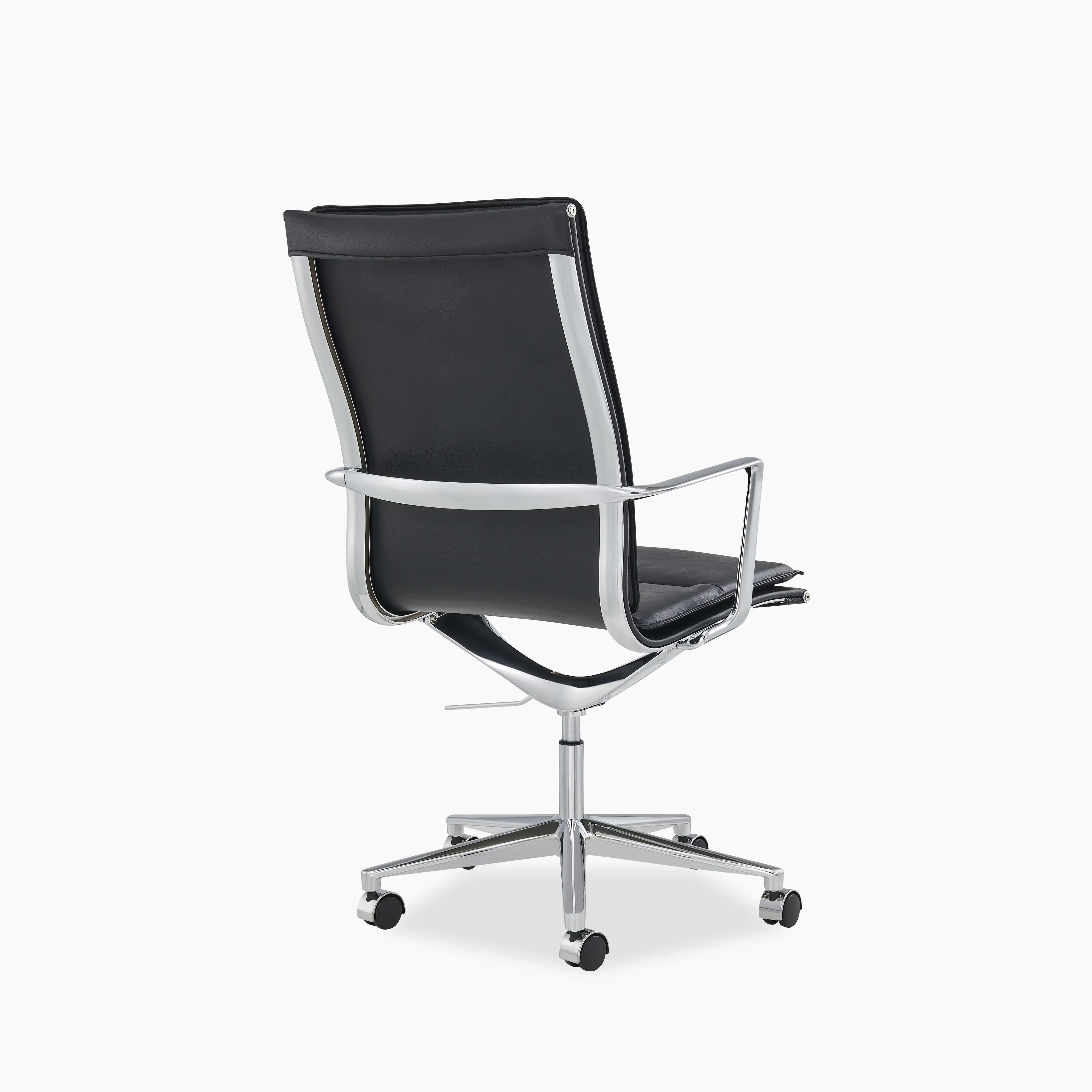 Bria High Back Office Chair | Black Faux Leather & Chrome