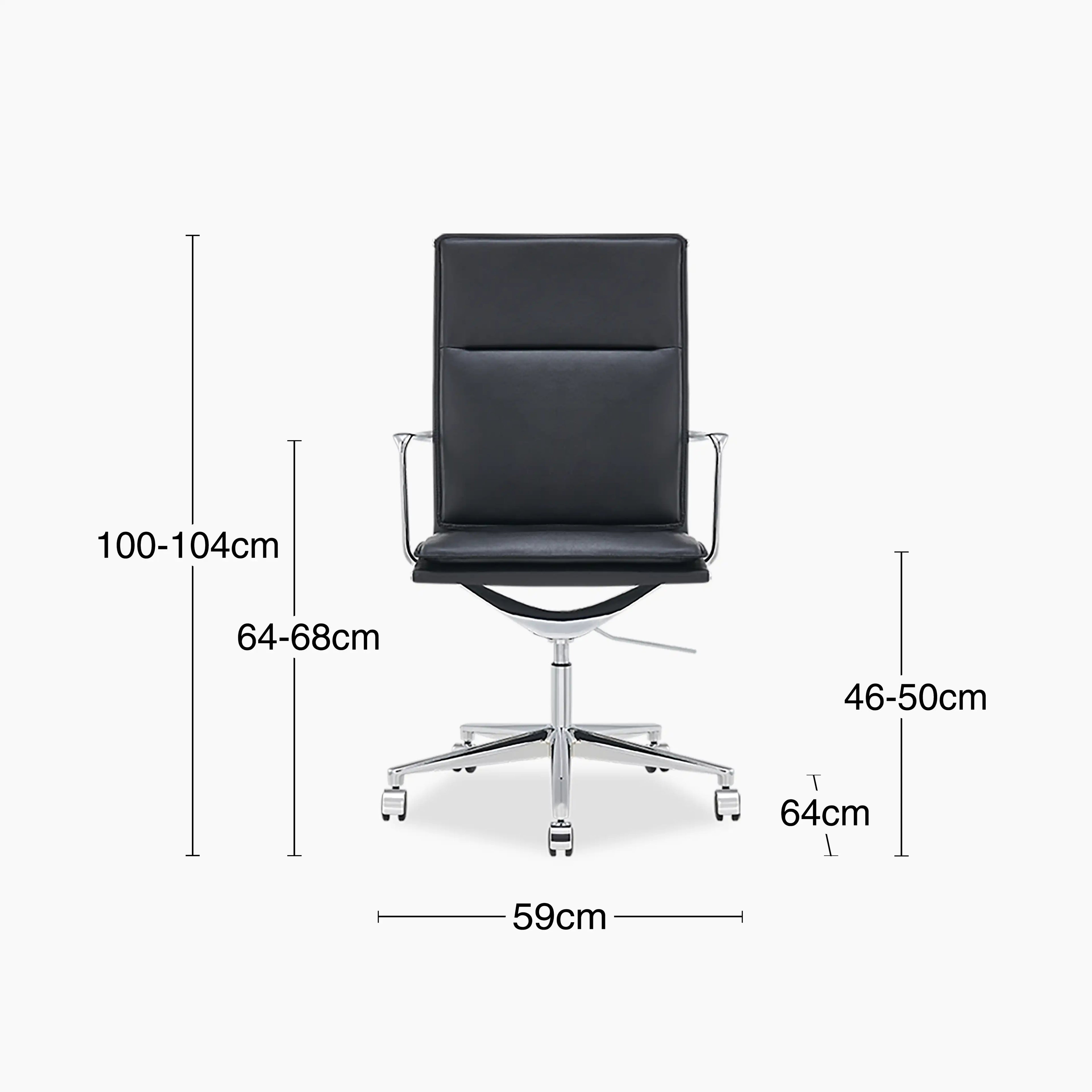 Bria High Back Office Chair | Black Faux Leather & Chrome