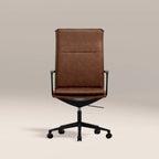 Bria High Back Office Chair | Vintage Tan Faux Leather & Black