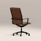 Bria High Back Office Chair | Vintage Tan Faux Leather & Black