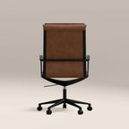 Bria High Back Office Chair | Vintage Tan Faux Leather & Black