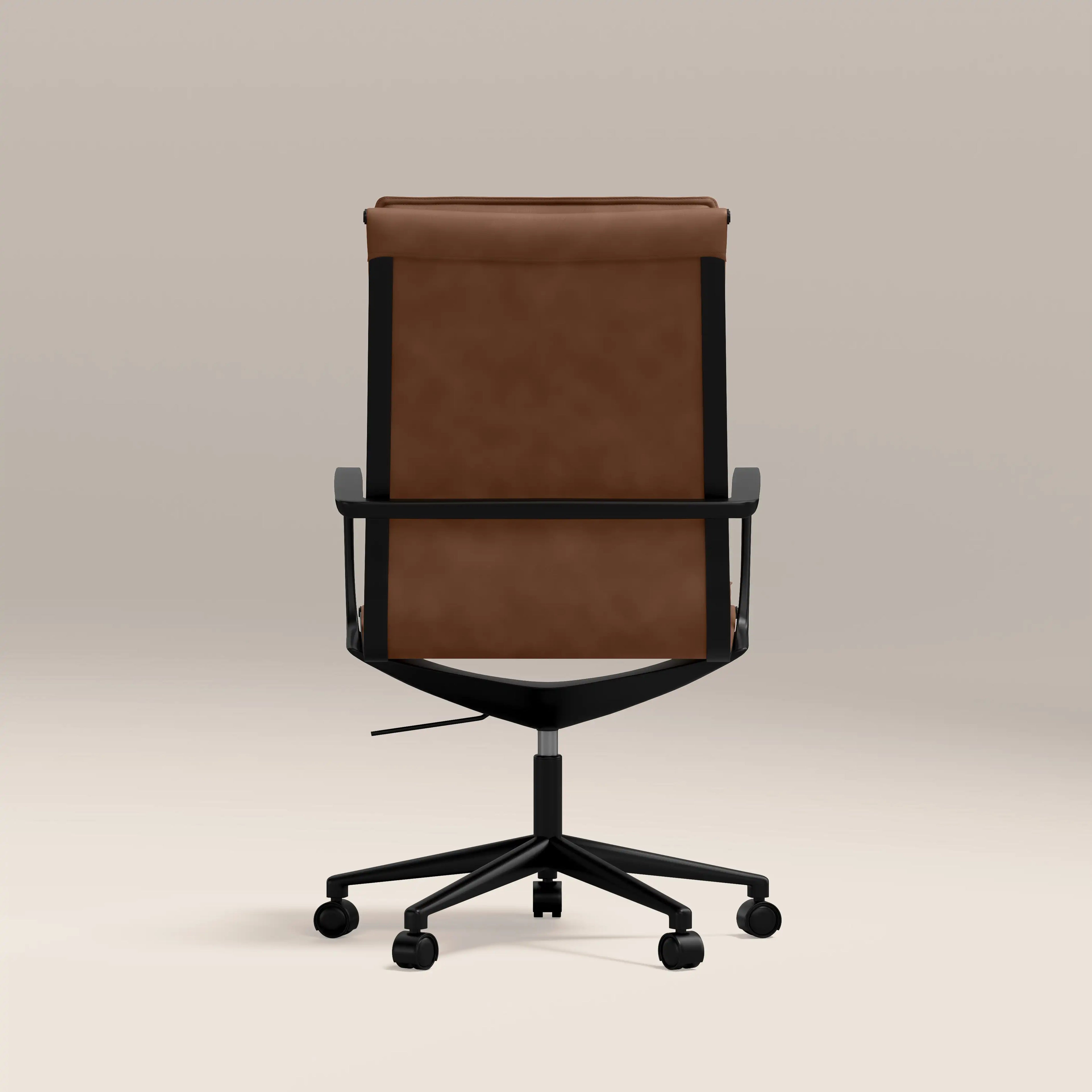 Bria High Back Office Chair | Vintage Tan Faux Leather & Black