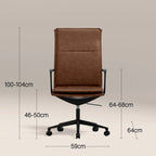 Bria High Back Office Chair | Vintage Tan Faux Leather & Black