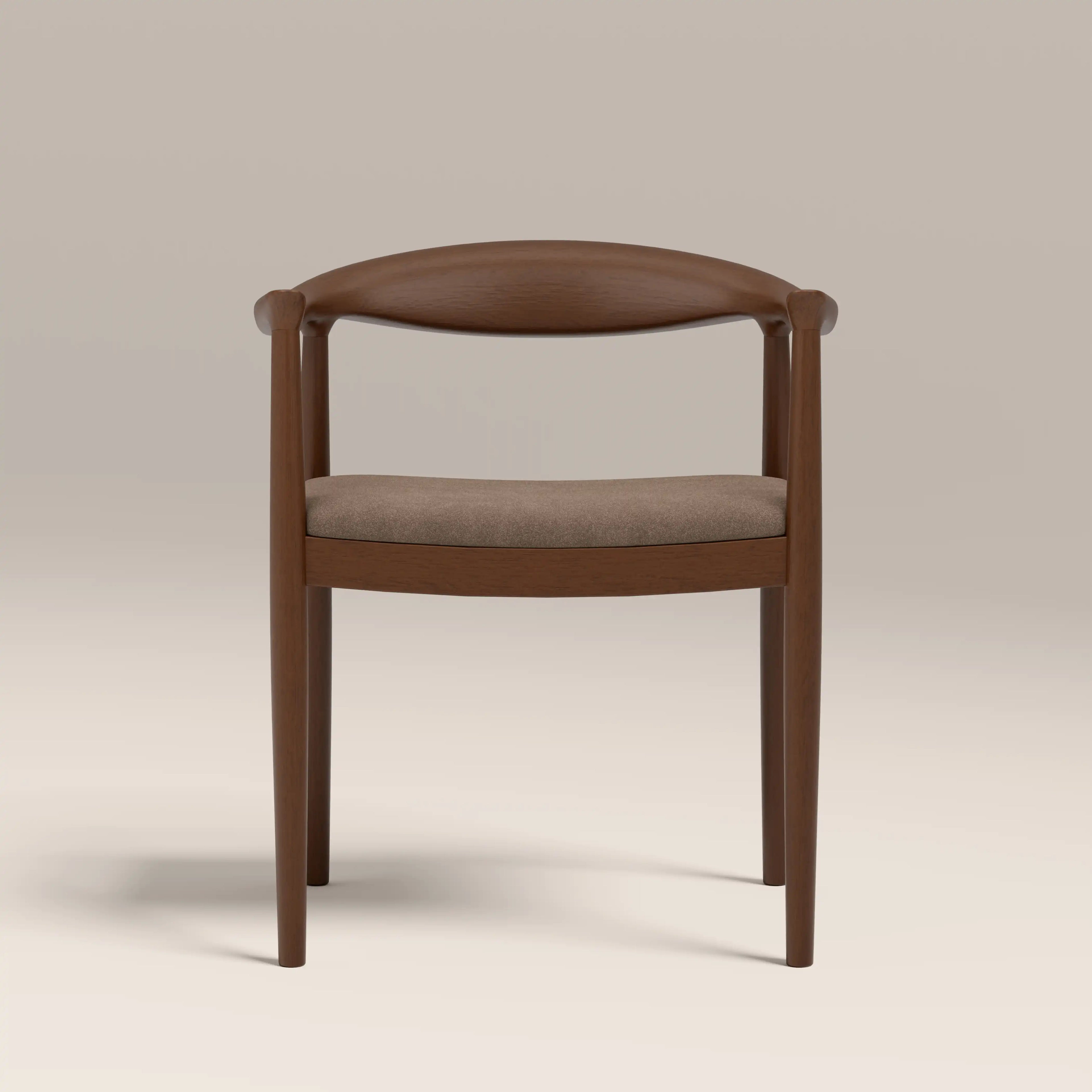 Luma Wooden Carver Dining Chair | Truffle Brown Sustainable Mohair Velvet & Walnut