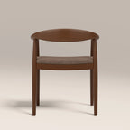 Luma Wooden Carver Dining Chair | Truffle Brown Sustainable Mohair Velvet & Walnut