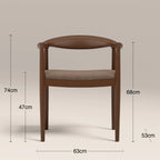 Luma Wooden Carver Dining Chair | Truffle Brown Sustainable Mohair Velvet & Walnut