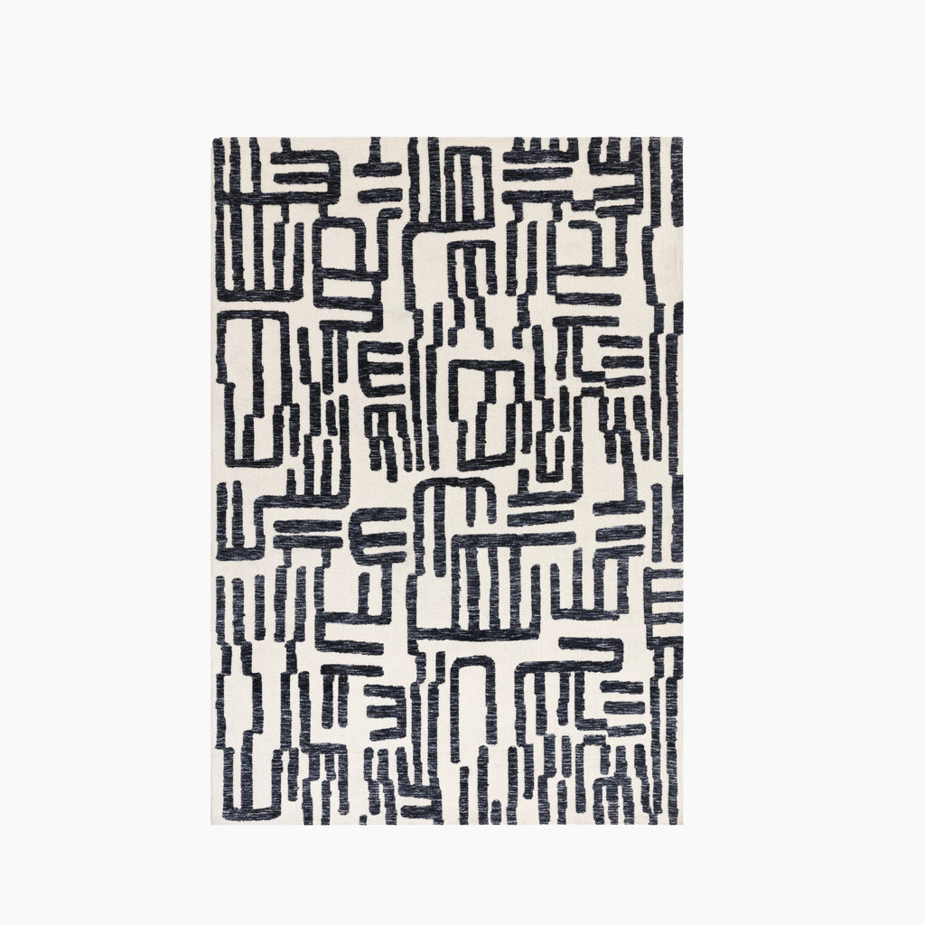 Mason Script Rug | Cream & Black