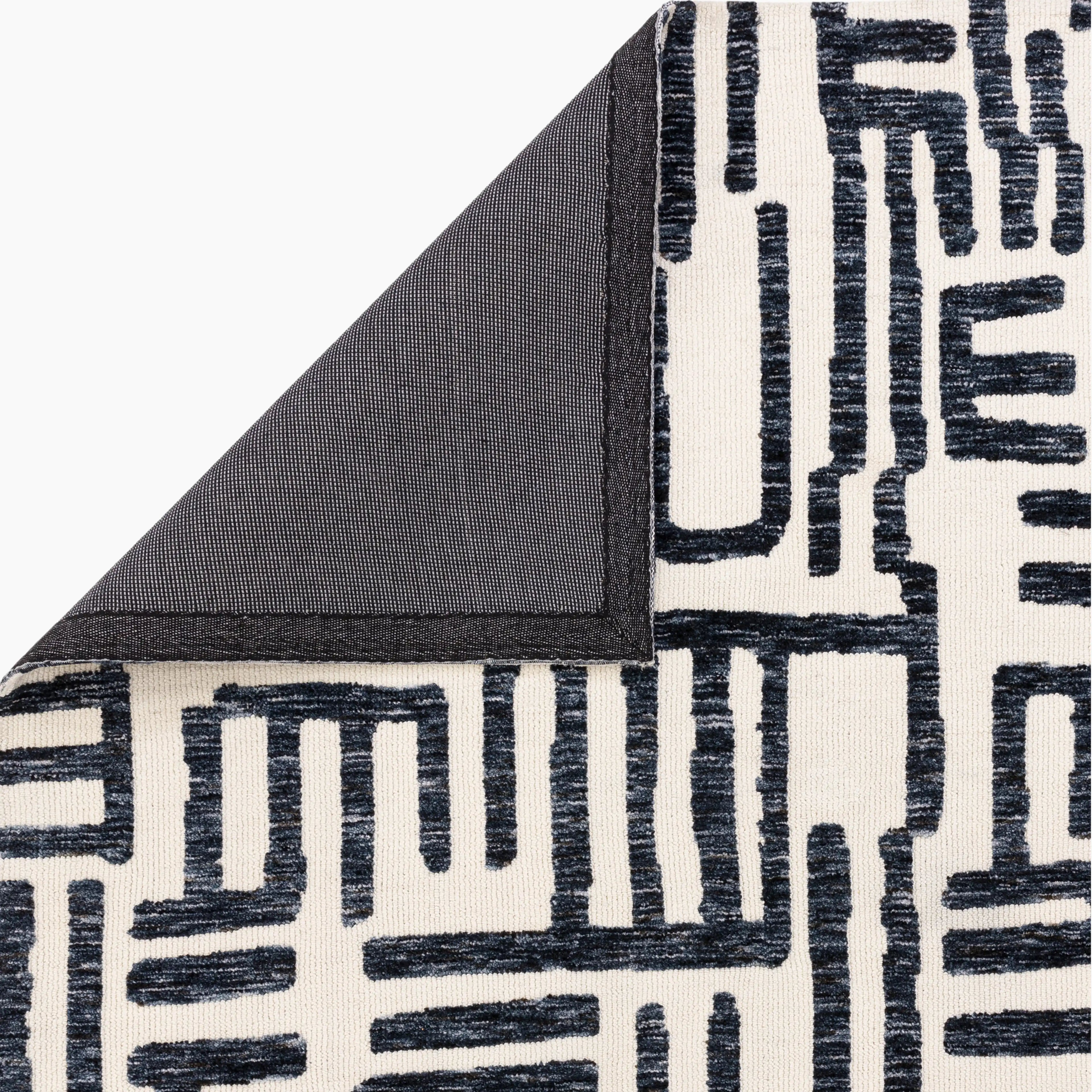 Mason Script Rug | Cream & Black