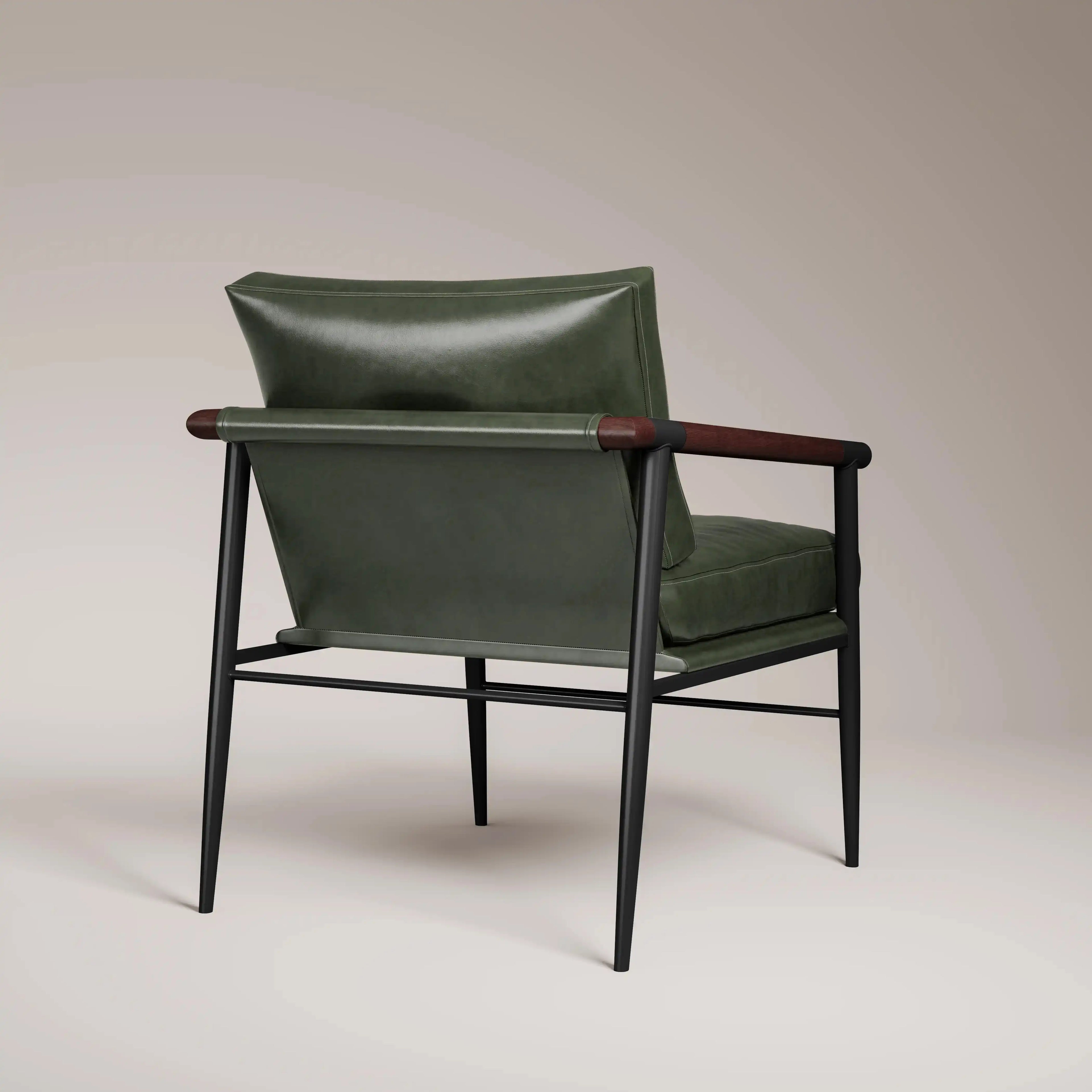 Barbican Armchair | Vintage Green Faux Leather & Black