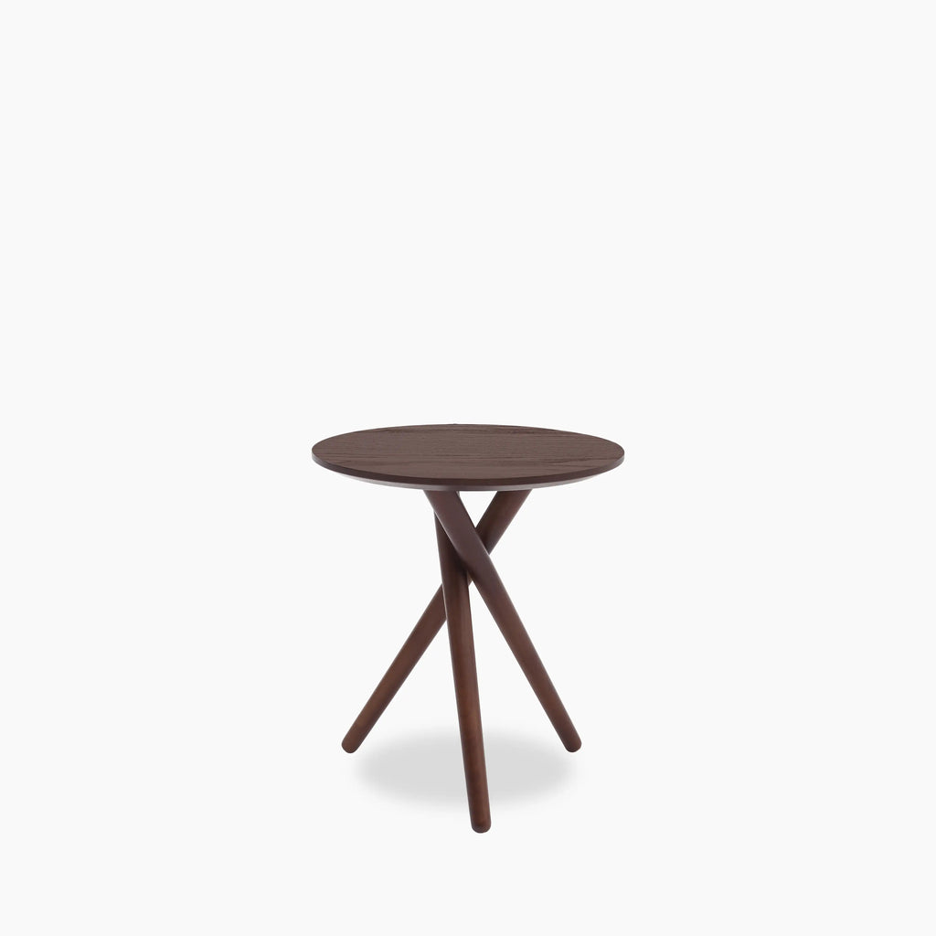 Boden Round Wooden Side Table | Walnut