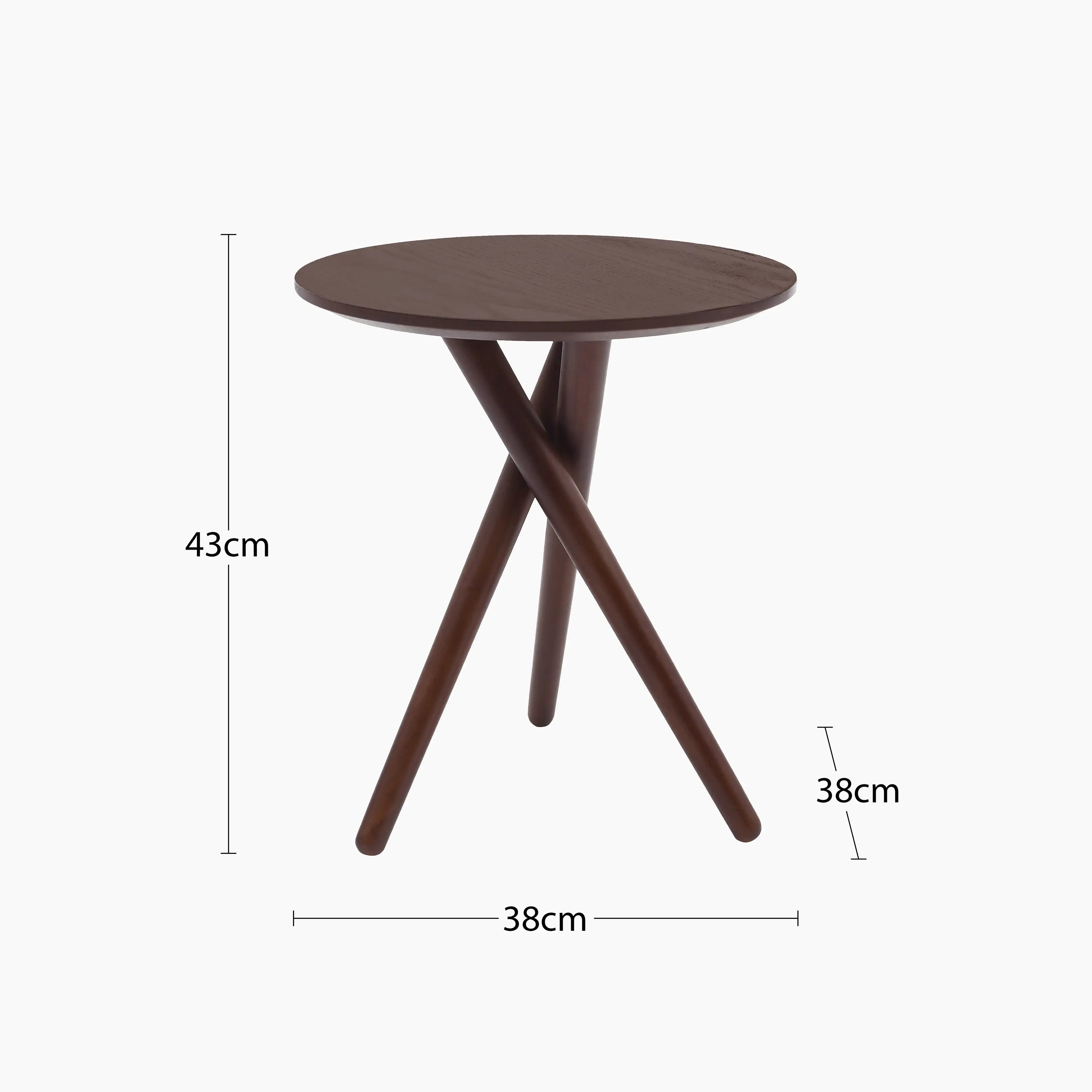 Boden Round Wooden Side Table | Walnut