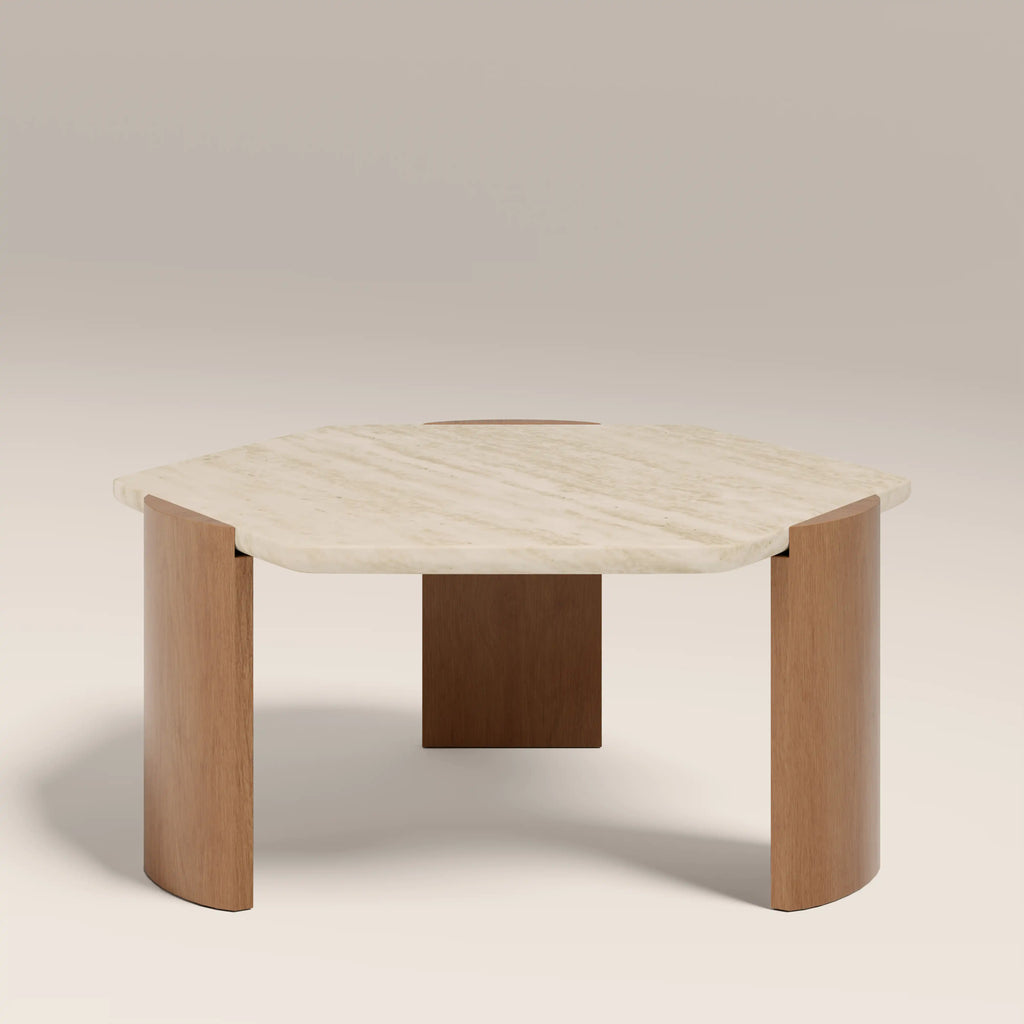 Leilani Coffee Table | Travertine & Oak