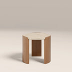 Leilani Side Table | Travertine & Oak
