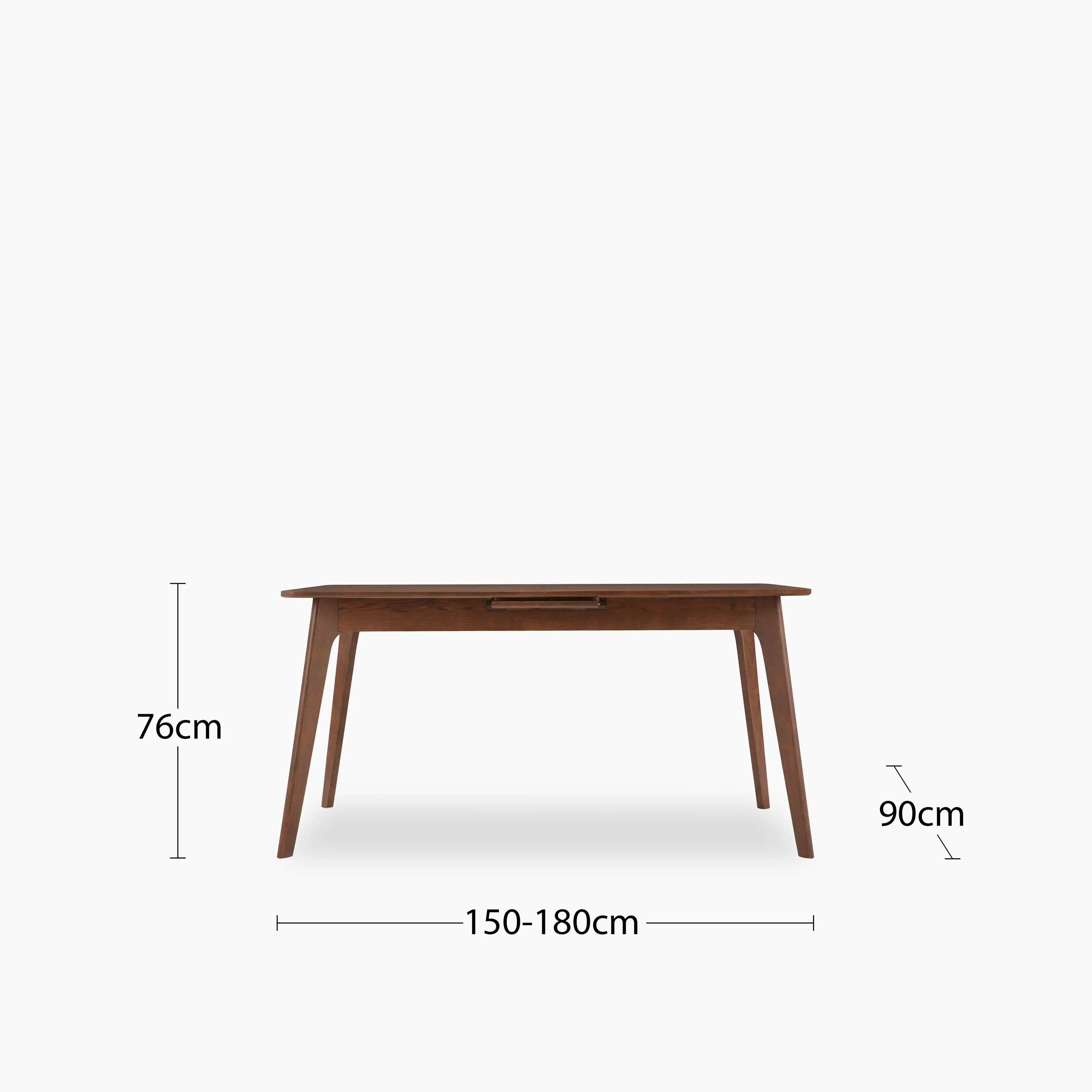 Landon 4-6 Seat Rectangle Wooden Extendable Dining Table | Walnut