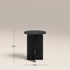 Eli Round Side Table | Black Marble