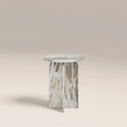 Eli Round Side Table | Brown Marble