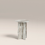 Eli Round Side Table | Brown Marble