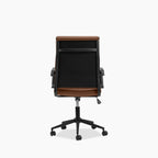 Mae High Back Office Chair | Vintage Tan Faux Leather & Black
