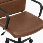 Mae High Back Office Chair | Vintage Tan Faux Leather & Black