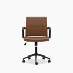 Mae Office Chair | Vintage Tan Faux Leather & Black