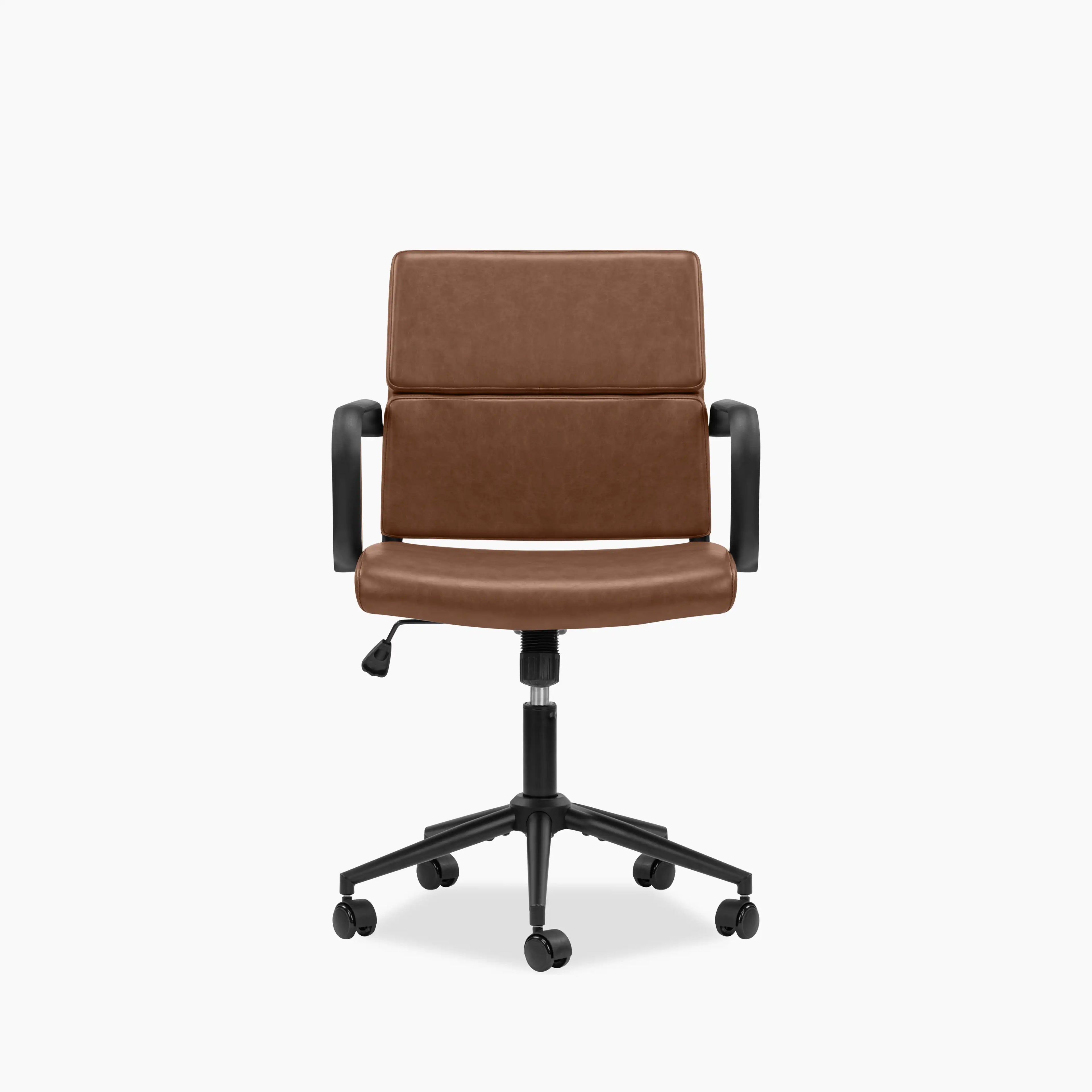 Mae Office Chair | Vintage Tan Faux Leather & Black