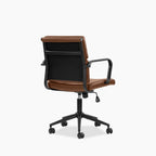 Mae Office Chair | Vintage Tan Faux Leather & Black