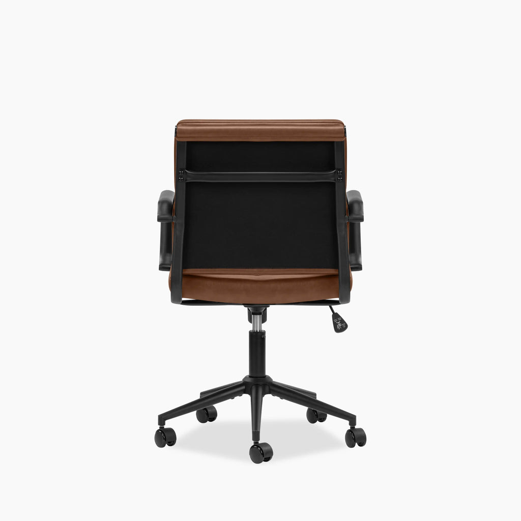 Mae Office Chair | Vintage Tan Faux Leather & Black