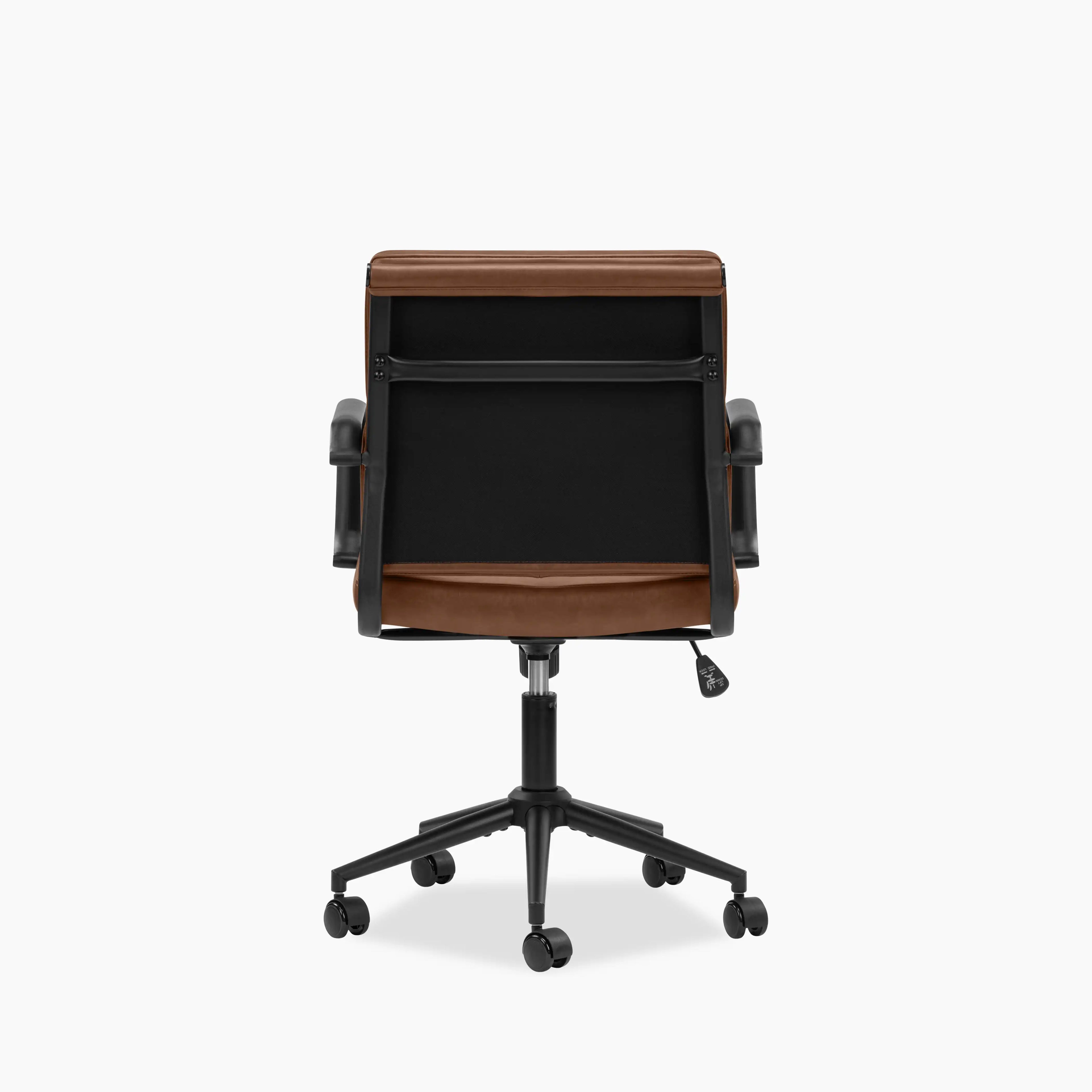 Mae Office Chair | Vintage Tan Faux Leather & Black