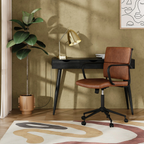 Mae Office Chair | Vintage Tan Faux Leather & Black