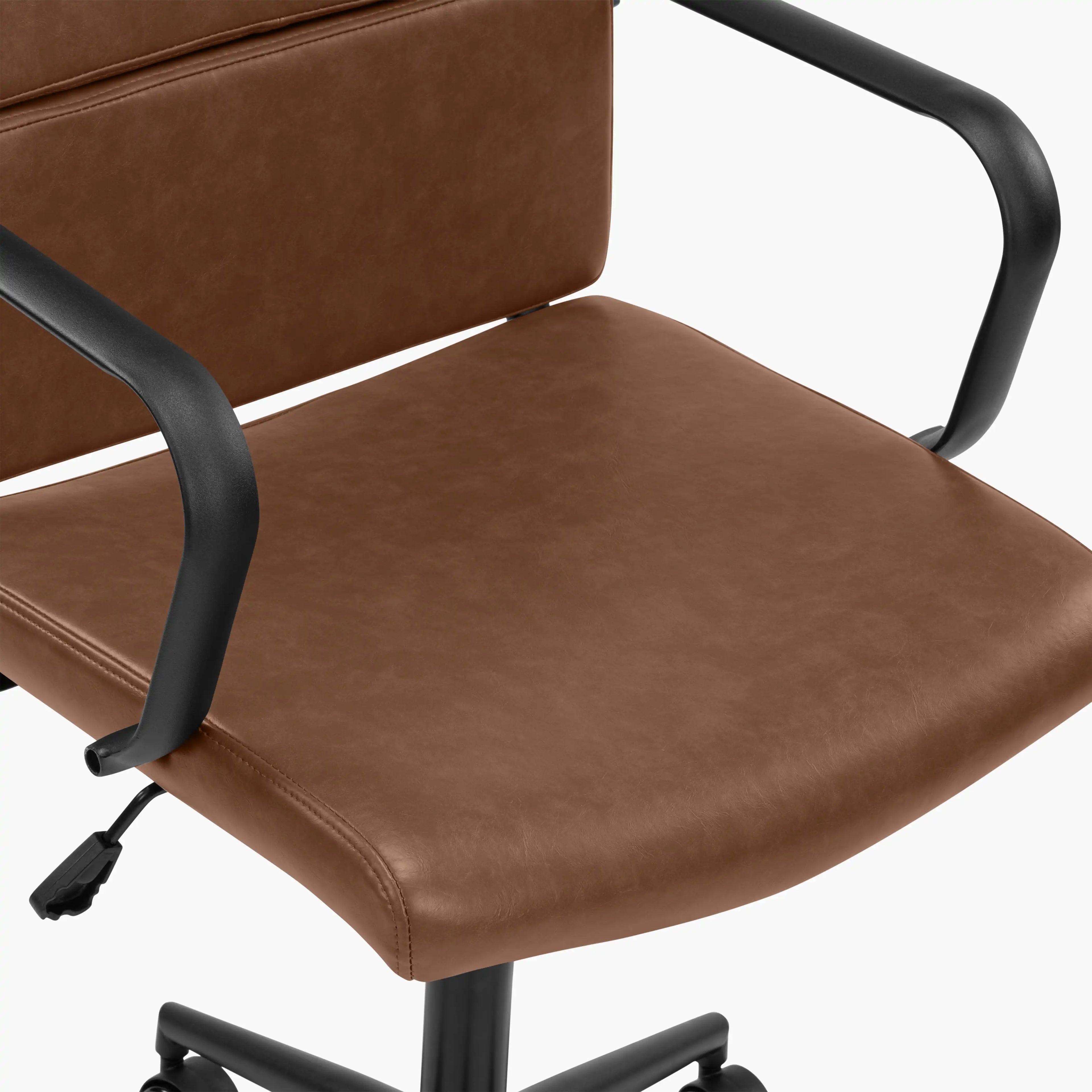 Mae Office Chair | Vintage Tan Faux Leather & Black