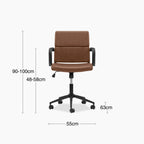 Mae Office Chair | Vintage Tan Faux Leather & Black