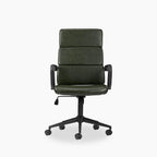 Mae High Back Office Chair | Vintage Green Faux Leather & Black