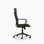 Mae High Back Office Chair | Vintage Green Faux Leather & Black
